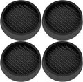 3X3 Round Rubber Caster Cups, Non Slip Furniture Pads, Anti-Slip Gripper, Anti Skid Furniture Feet, Anti Slide Floor Protector for Bed Couch Table Chair Stoppers - Black, 4 Pack