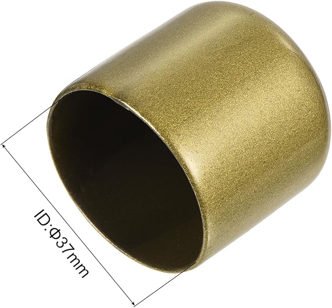 uxcell 20pcs Rubber End Caps 37mm ID Vinyl Round Tube Bolt Cap Cover Thread Protectors Gold