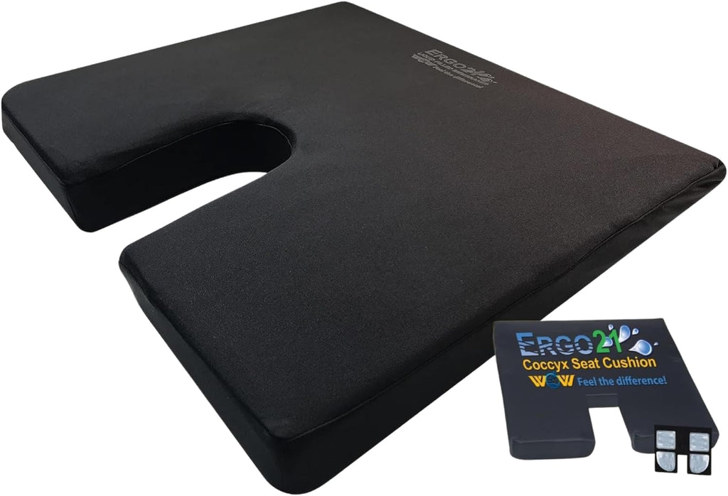 LiquiCell Coccyx Seat Cushion, Aid for Tailbone Pain Relief, Sciatica Pain, Back Support | Donut Like Butt Pillow for Long Hours Sitting at Home/Office Chair (17.5" W x 15.5" L x 2" H)