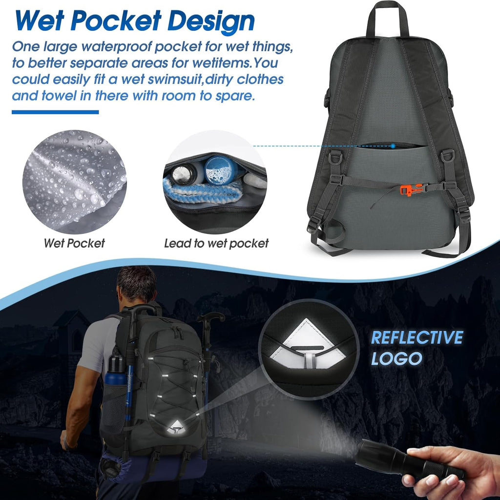 IGOLUMON Hiking Backpack 40L Packable Lightweight Camping Backpack Men Women Waterproof Hiking Daypack Outdoor Travel Daypack