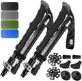 Premium Foldable Hiking Poles by USA Brand - Adjustable, Lightweight Trekking Poles Made of Aircraft Aluminum, Metal Flip Locks & Comfortable Real Cork and EVA Foam Grips
