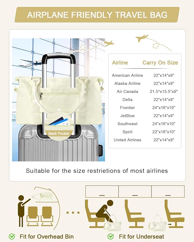 Initial Travel Duffel Bag Sports Gym Bag for Kids Teen Birthday Gifts,Beige Personalized Weekender Bag Carry On Dance Bags for Women Men,Waterproof Monogram Overnight Bag with Trolley Sleeve(Letter K)