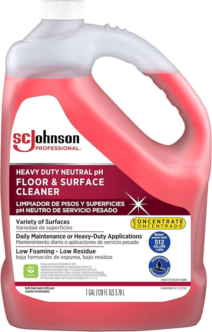 SC Johnson Professional Heavy Duty Neutral Floor & Surface Cleaner 1 Gallon, case of 4