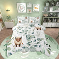 Erosebridal Boys Cartoon Animal Bedding Toddler Size for Kids Kawaii Cow Comforter Set, Highland Cattle Bull Duvet Insert Western Cowboy Quilt Comforter, Green Eucalyptus Bedding Comforters & Sets