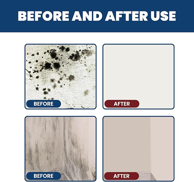 Mould Cleaner Spray Powerful Foam Cleaning Spray | Multi-Surface Fast-Acting Stain Remover for Kitchen, Bathroom, Wall and Tile Cleaning, No Scrubbing Required (1, 2.04oz)