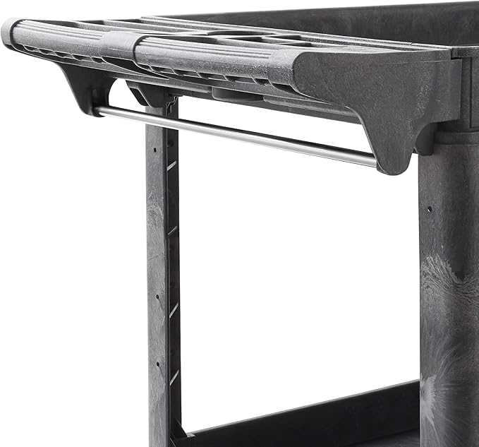 Dryser Utility Cart with Wheels, 46" x 25" Heavy Duty 550 lb. Capacity with Shelves - 2 Tier Rolling Cart with Four 5" Swivel Casters for Warehouse, Garage, Cleaning