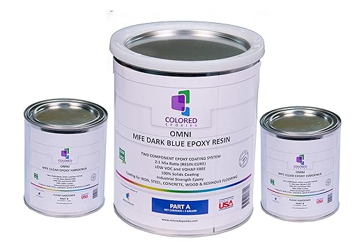 colored epoxies Dark Blue Epoxy Resin for Bar Tops, Table Tops, Wood, Concrete, Epoxy Art & Craft 1.5 Gallon
