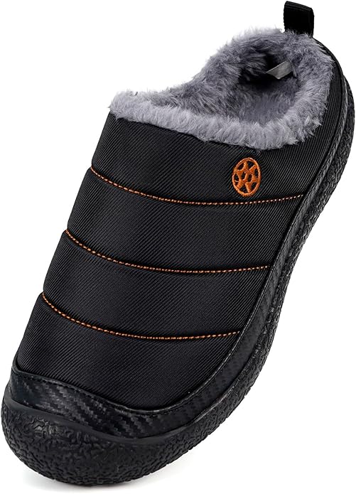 Womens Mens House Slippers Slip on Snow Winter Warm Fully Fur Lined Slippers Indoor Outdoor Shoes