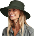 FURTALK Sun Hats for Women Ponytail UPF 50+ Beach Summer Hat Wide Brim Packable Cowboy Hat