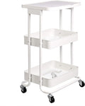 Amazon Basics 2-Tier Metal Kitchen/Utility Cart with Shelf, White