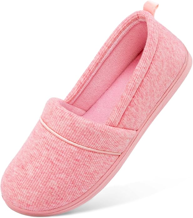HomeTop Women's Comfy Loafer Slippers Lightweight Memory Foam Non-slip Indoor House Shoes