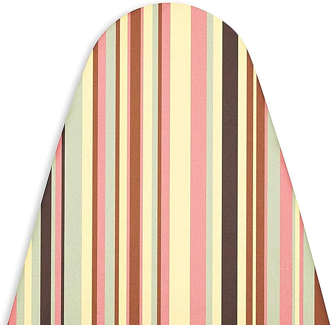 Encasa XO Ironing Board Cover and Pad - Thick 4mm Felt, Heat & Scorch-Resistant, Fits Wide Boards 49"x18", Elastic Bungee Cord Tightening, Easy Fit, Stain-Safe Dye, Multistripe