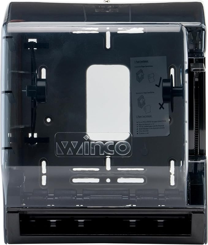 Winco Paper Towel Dispenser, Medium, Gray, Black