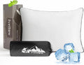 Ivellow Travel Pillow Cooling Camping Pillow for Sleeping Compressible Shredded Memory Foam Pillow Compact Firm Supportive Pillow for Adults Kids Outdoor Backpacking Hiking Essential Gear White S