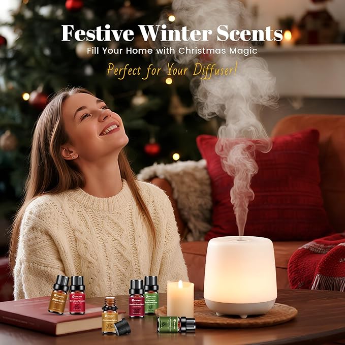 Essential Oils Set,Jingle Bells, Christmas Wreath, Christmas Tree, Christmas Spice, Vanilla Bean Noel, Lavender Marshmallow