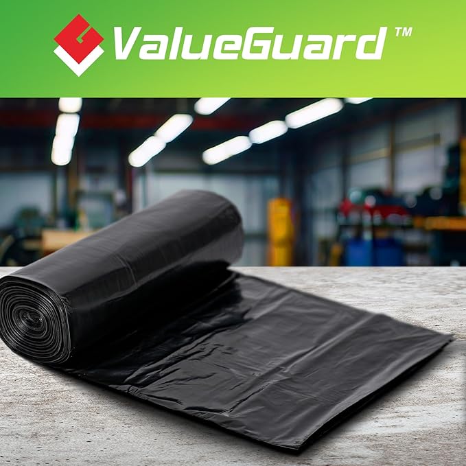 150 Count 55-60 Gallon Trash Bags, Large Garbage Bags Sturdy & Tear-Resistant Commercial Can Liners 55 Gallon, Large Black Trash Bags for Commercial, Lawn and Leaf Bags (150 Count)