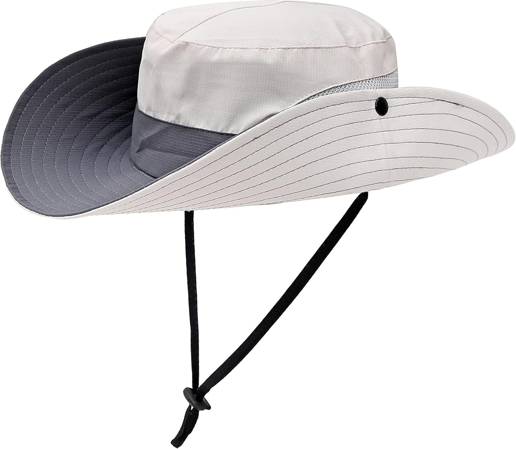Womens Summer Sun Hat Beach Hat Wide Brim Outdoor UV Protection Hat Foldable Cool Mesh Ponytail Bucket Hat
