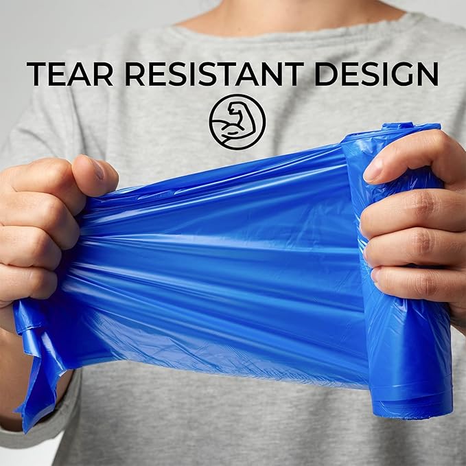ToughBag 13 Gallon Recycling Bags, Blue Trash Bags (300 COUNT) - Blue Recycle Bags, Recycle Trash Bags 13 Gallon Tall Kitchen - Made in USA