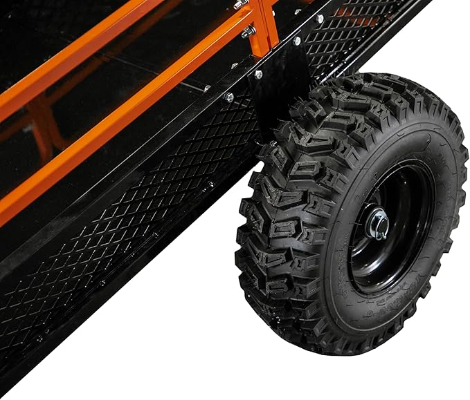 Impact IMPLEMENTS® 1500lb Utility Cart Cargo Trailer with Solid Steel Floor for Lawn/Garden Tractors, ATV's, UTV's and More. Original Design with USA Trademark. Pivoting Feature for Precise Unload.