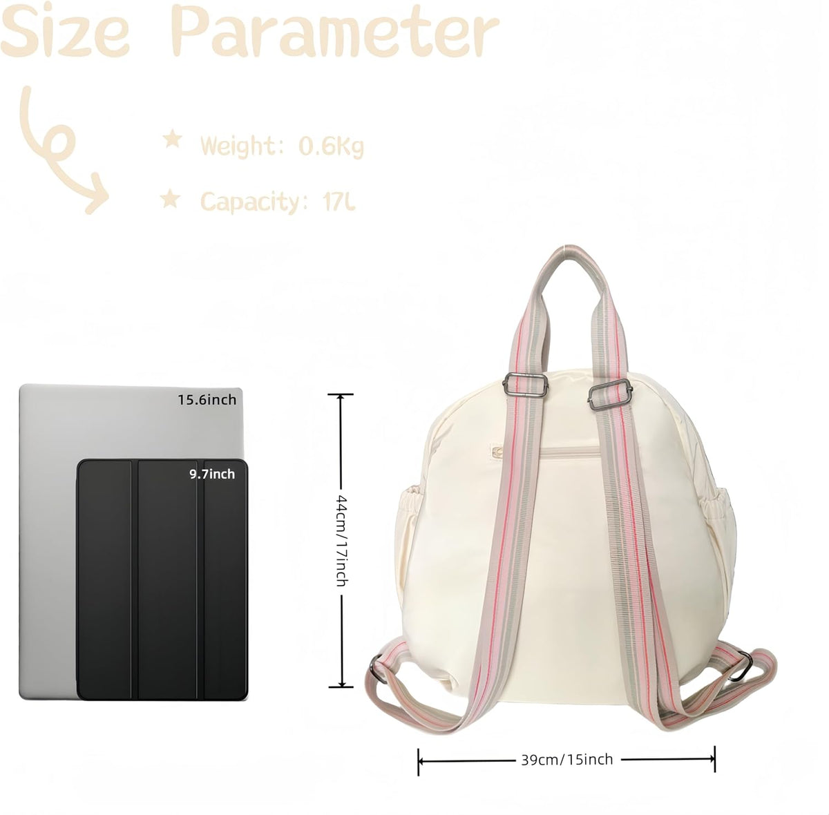 Lightweight Backpack with Laptop Compartment, Large Capacity Leisure Backpacks, Water Resistant Bookbag, Casual College Daypacks, Nurse Backpack for Work Travel