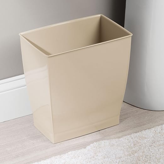 iDesign Small Bathroom Trash Can, Ideal for Primary and Guest Bathroom or Office, Brown, Made in USA