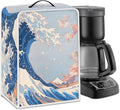 Coffee Maker Cover For Kitchen With Top Handle Waterproof Dust Appliance Cover Suitable For Most Coffee Machine Models The Great Wave off Kanagawa