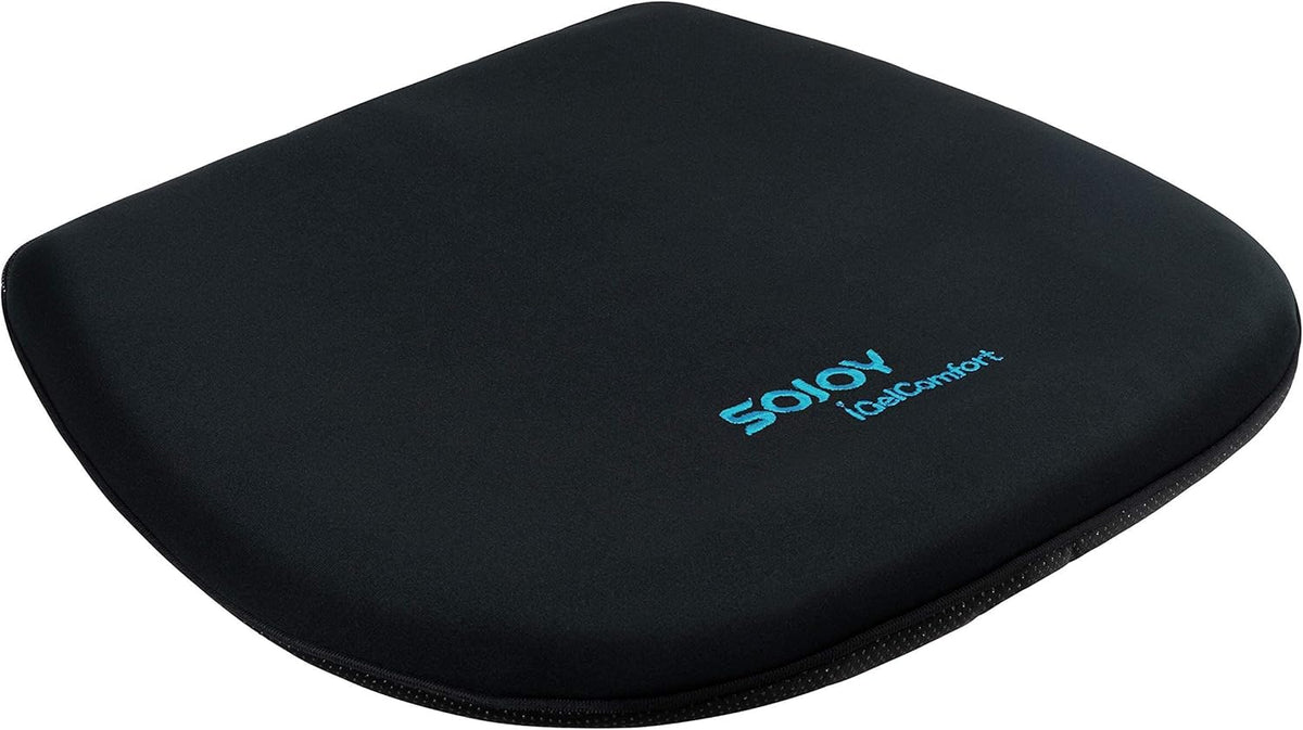 Sojoy Coccyx Gel Seat Cushion- Orthopedic Memory Foam Chair Cushions for Home Kitchen Office Desk Car Truck Airplane (Black)