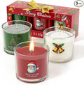 Christmas Candles, Scented Candles Gift Set for Stress Relief, 3 Votive Candles for Women and Men, Christmas Candle Gifts for Women (Red + Green + White, 7 oz)