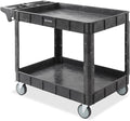 Dryser Utility Cart with Wheels, 46" x 25" Heavy Duty 550 lb. Capacity with Shelves - 2 Tier Rolling Cart with Four 5" Swivel Casters for Warehouse, Garage, Cleaning