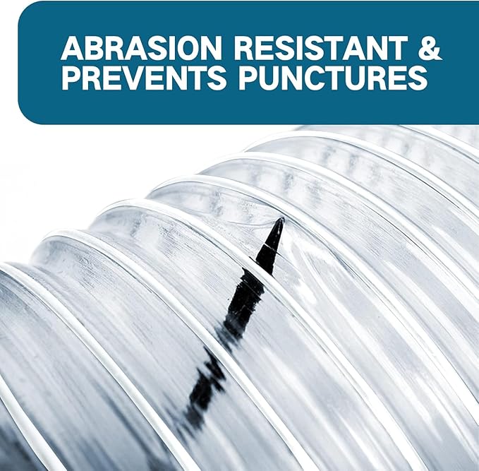 PVC Dust Collection Hose 4" x 20', Puncture Resistant Clear PVC Dust Collection Hose for dust collection systems