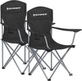 SONGMICS 2 Pack Folding Camping Chairs, Load 330 lb, Cup Holder and High Backrest, Heavy-Duty Structure, for Lawn, Garden, Fishing, Terrace