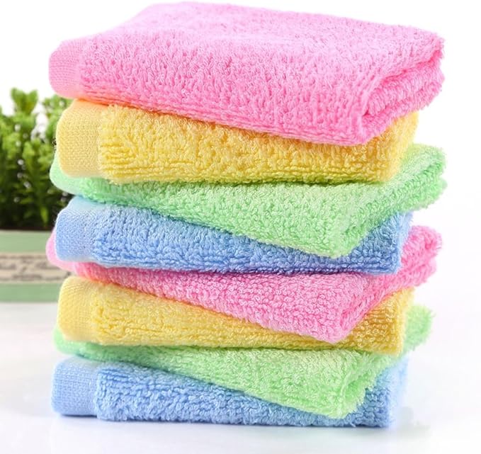 Bamboo Microfiber Cleaning Cloth-8Pcs Kitchen Wash Cloths,Wood Fiber Window Glass Rags,Micro Fiber Cloth for Cleaning Suitable for Dishes,Car Towel Rag Made From Baby Washcloths Material (multicolour)