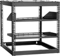 VEVOR 10U Server Rack, Open Frame Network Rack,4-Post Floor Standing or Wall Mounted, Includes 2PCS Vented 1U Rack Shelves & Mounting Hardware, Computer Wall Rack for 19" IT/AV Equipment