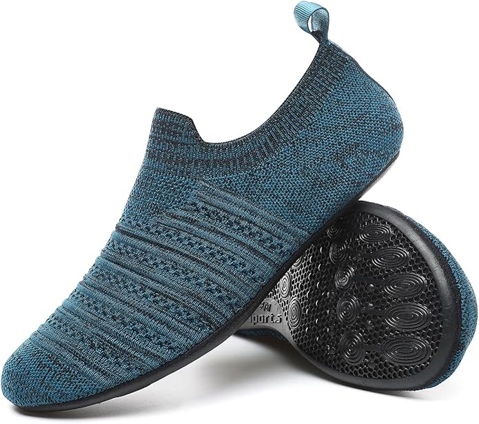 QZKDM Lightweight Slip on Grip Indoor House Slippers Barefoot Non Slip Home Exercise Yoga Shoes for Men Women