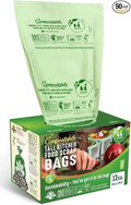 UNNI Compostable Trash Bags, 13 Gallon / 49.2 Liter, 50 Count, Extra Thick 0.9 Mil Tall Kitchen Food Scrap Bin Liners, Certified by BPI, CMA & OK compost HOME, Meets the ASTM D6400 Standard