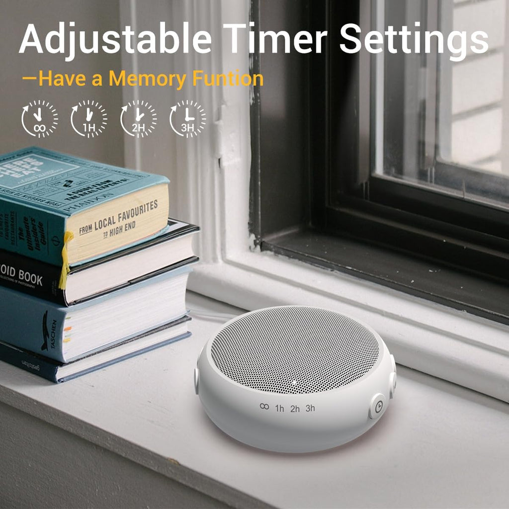 Sleep Sound Machine White Noise Machine with 32 Calming Sounds 36 Volume Levels Pink Brown Noise Machine for Baby Kid Adult with 4 Timer Noise Canceling Machine for Office Privacy (U-White)