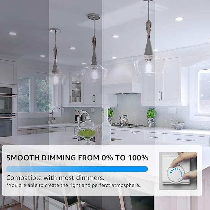 ST19 Dimmable LED Edison Bulb, 5.5W (60W Equivalent) 500LM, CRI 95+, 4000K Cool White, E26 Medium Base, Vintage Filament, Clear Glass, Standard Type A Lamp for Kitchen, Bathroom, Bedroom, 4 Pack