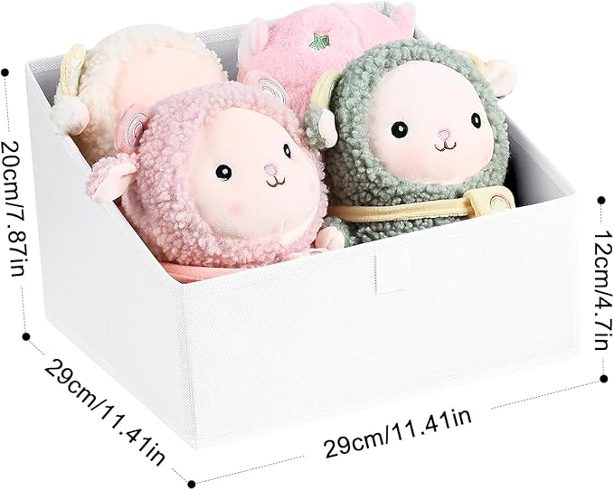 DIMJ Closet Storage Bins 8 Pack - Fabric Trapezoid Closet Organizer Bin, Foldable Storage Baskets for Shelves, Shelf Organizer, Clothing Storage Box for Toys, Books, Towel, Clothes
