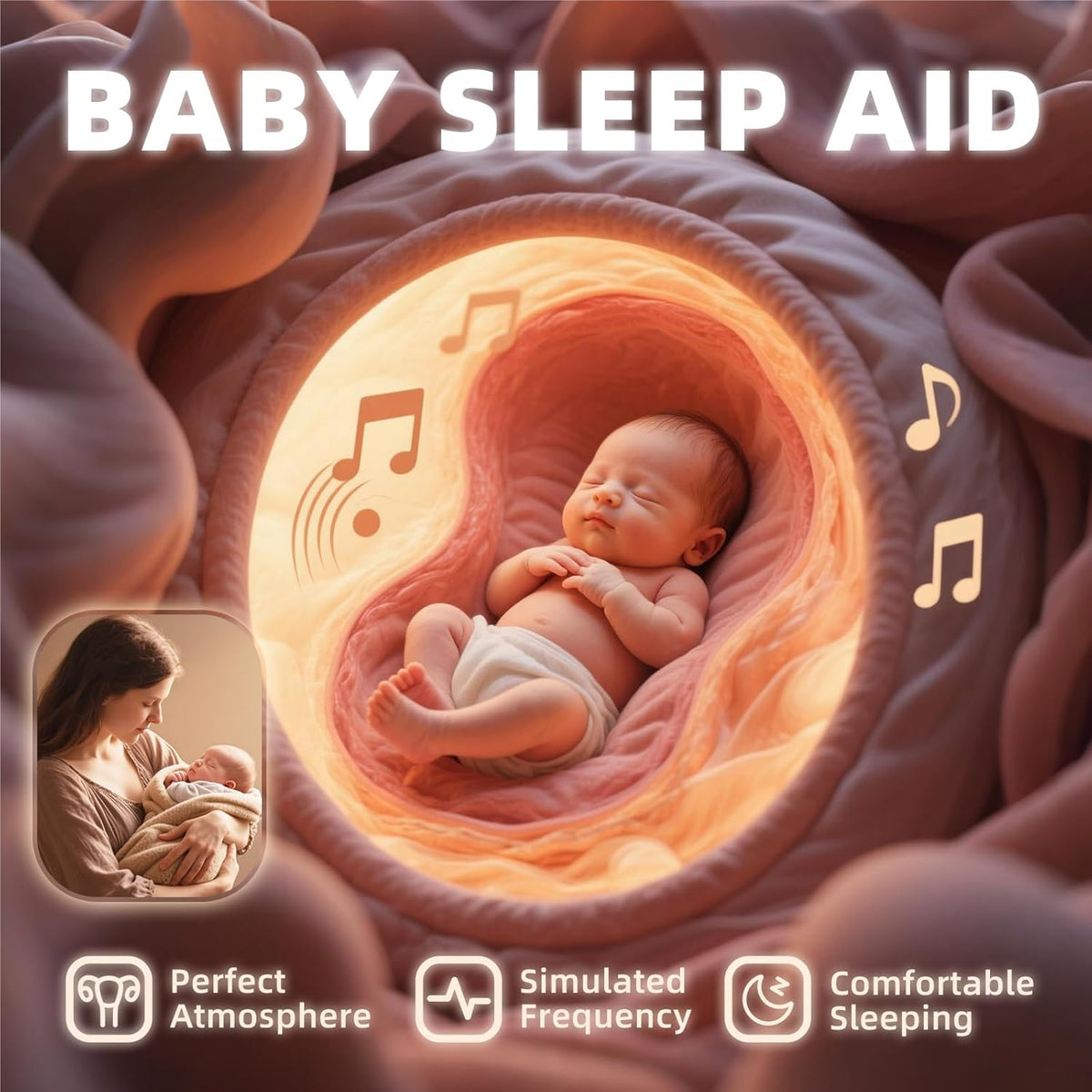 Portable White Noise Machine for Baby Adults, Rechargeable Brown/Pink Noise Sound Machine for Sleeping, 20 Soothing Sounds with Night Light for Travel, Nursery, Office Privacy & Noise Canceling