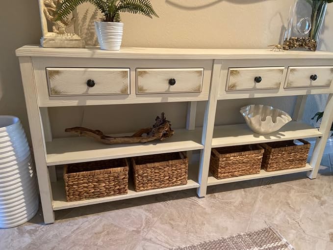 Set of 6 Wicker Storage Basket, Water Hyacinth Storage Baskets, Wicker Storage Baskets for Shelves (Combo 2 Sets SML)