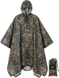 salamra Hooded Rain Poncho Waterproof Raincoat Jacket for Men/Women/Adults with Pocket