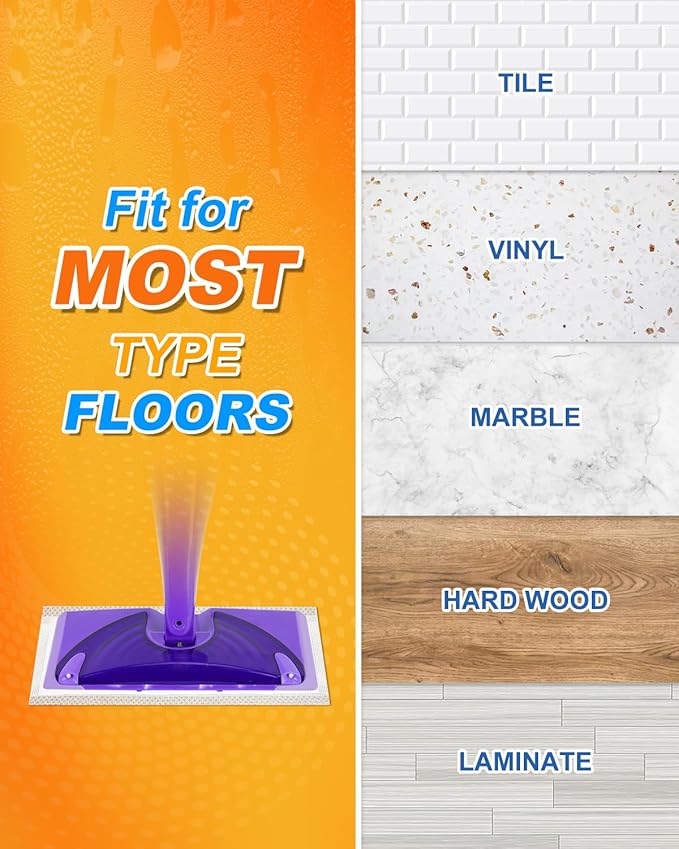 Spray Mop Pad Refill Compatible with Swiffer WetJet Mop, Disposable Multi Surface Floor Mop Pads, Thickness & Absorbent, 24 Count
