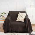 MYSKY HOME Couch Cover Sofa Covers Oversized Chair Cover Chocolate Geometrical Couch Recliner Cover for 1 Cushion Couch Washable Sofa Throws Single Sofa Slipcovers (Medium, 71" x 91", Chocolate)