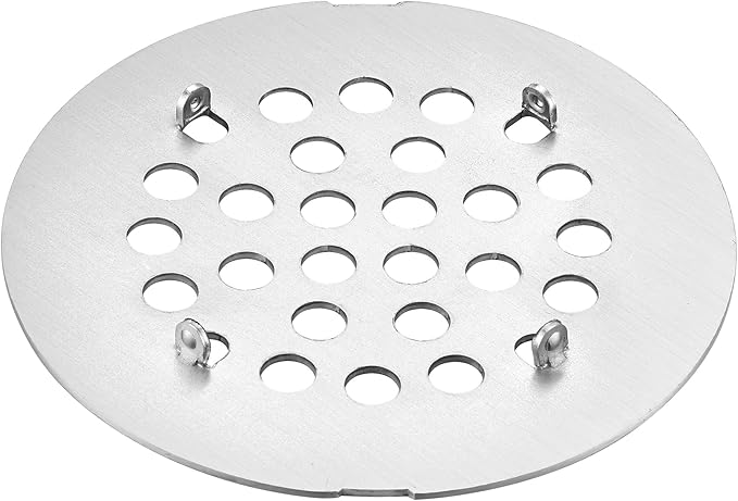 rrajj 4-1/4 (4.25) Inch(108mm) Round Snap-in Shower Floor Drain Cover Replacement Cover (Brushed Nickel)