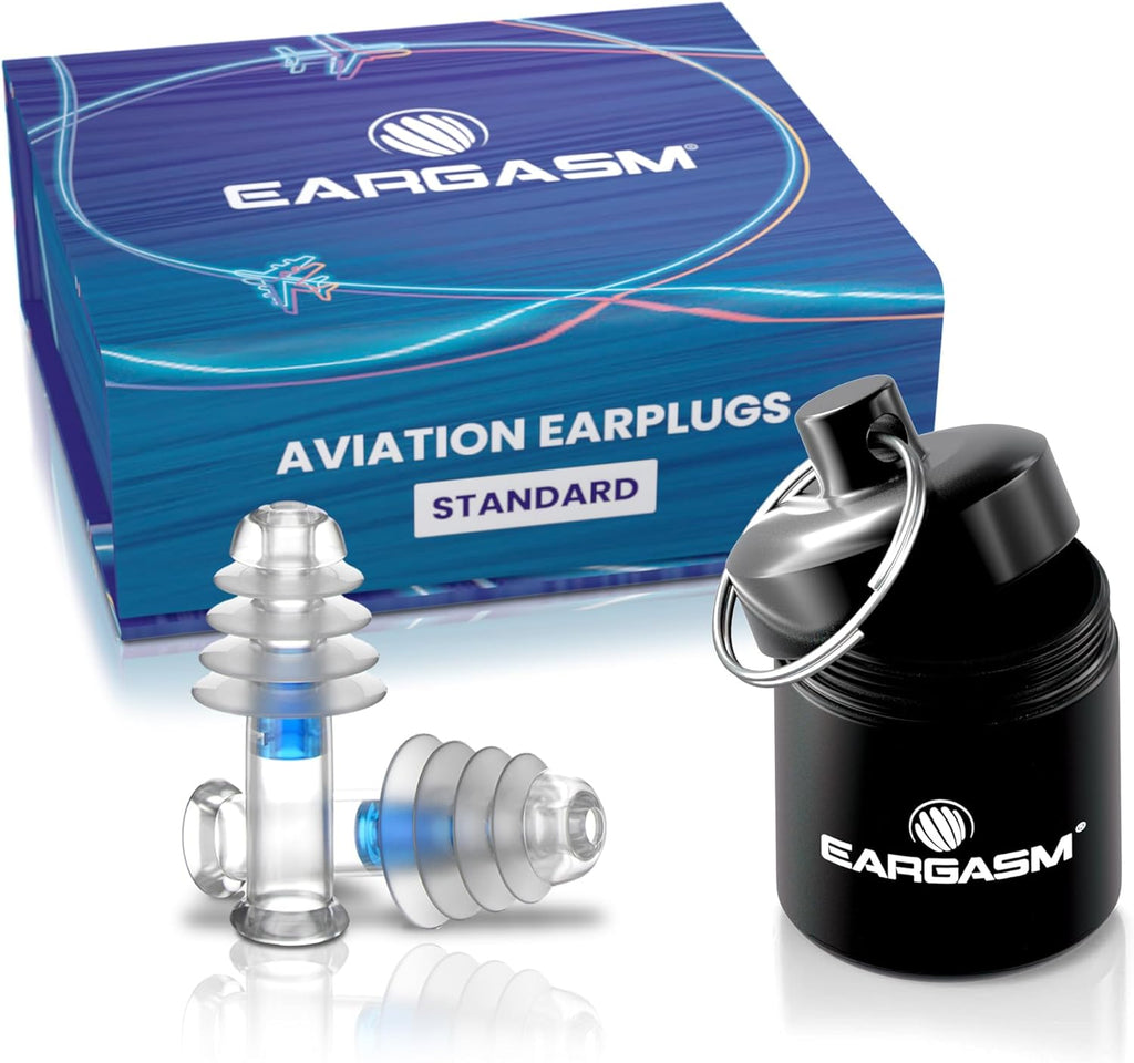 Eargasm Aviation Earplugs - Airplane Ear-Plugs for Ear Air Pressure Relief on Flights for Adults - High Altitude Air Travel Essential Earplugs for Men & Women for a Comfortable Trip