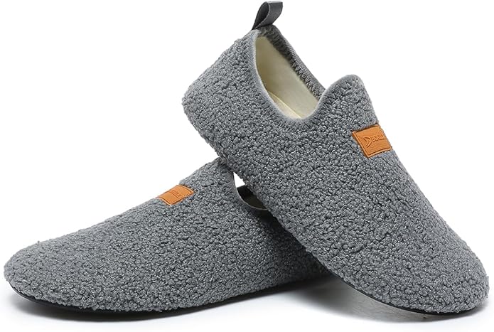 QZKDM Lightweight Slip on Grip Indoor House Slippers Barefoot Non Slip Home Exercise Yoga Shoes for Men Women