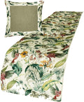 The HomeCentric King Queen Twin Ivory & Multi Designer Twin 53"x18" Bed Runner with Pillow Cover, Bird, Sequins & Beaded Bed Scarf on Cotton Fabric - Exotic Birds