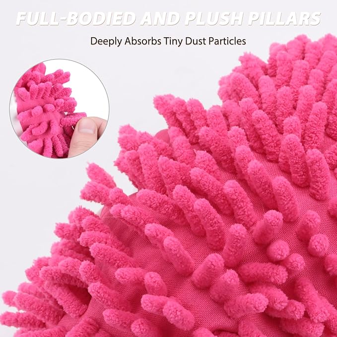 8 Pcs Mop Slippers Socks Floor Cleaning,Microfiber Shoe Covers dust Washable Reusable for Woman Man House Kitchen (Rose)