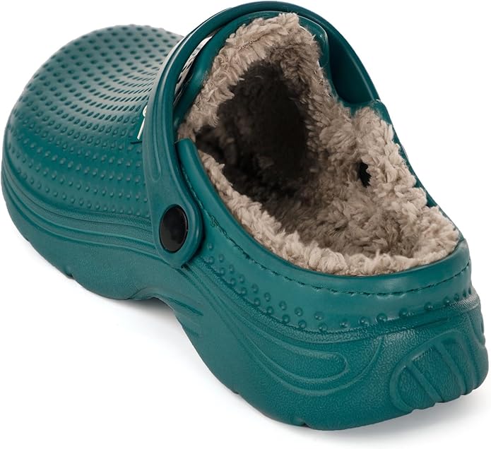 Womens Mens Fur Lined Clogs Waterproof Garden Shoes Winter Warm Fleece Lining Fuzzy House Home Slippers Indoor Outdoor Mules