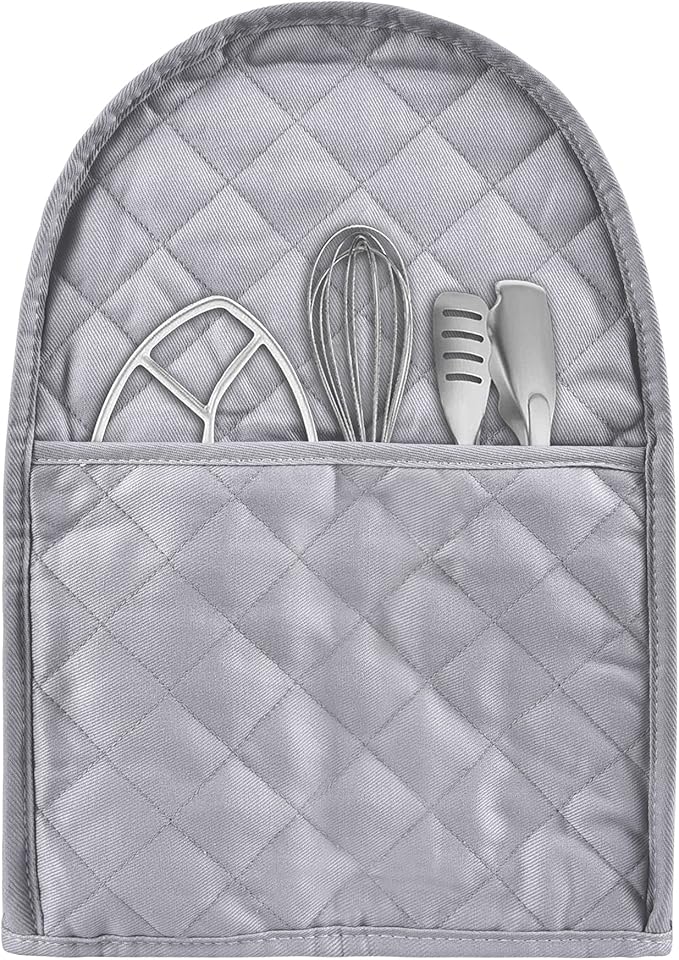 Stand Mixer Cover compatible with Kitchenaid Mixer, Fits All Tilt Head & Bowl Lift Models,Pure Cottot,Fine, Soft, Not Easy to Fade, Not Easy To Pilling (Grey, Fits for 6-8 Quart)